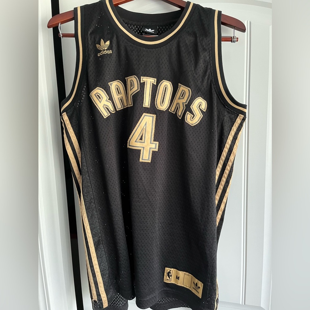 Adidas Ltd Edition Raptors Jersey Black and Gold, adult size medium, stitched